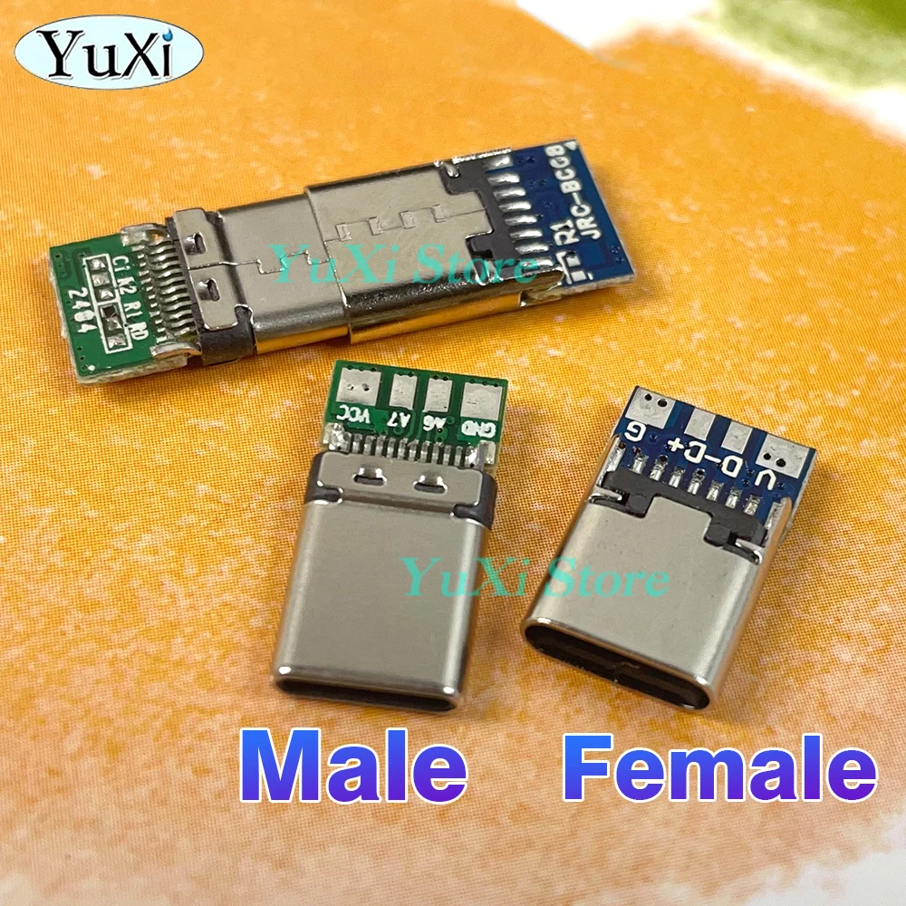 

2/5Pcs USB 3.1 Type-C Connector 24Pin Male Female Jack USB Male Plug Electric Terminals Welding DIY Data Cable Support PCB Board