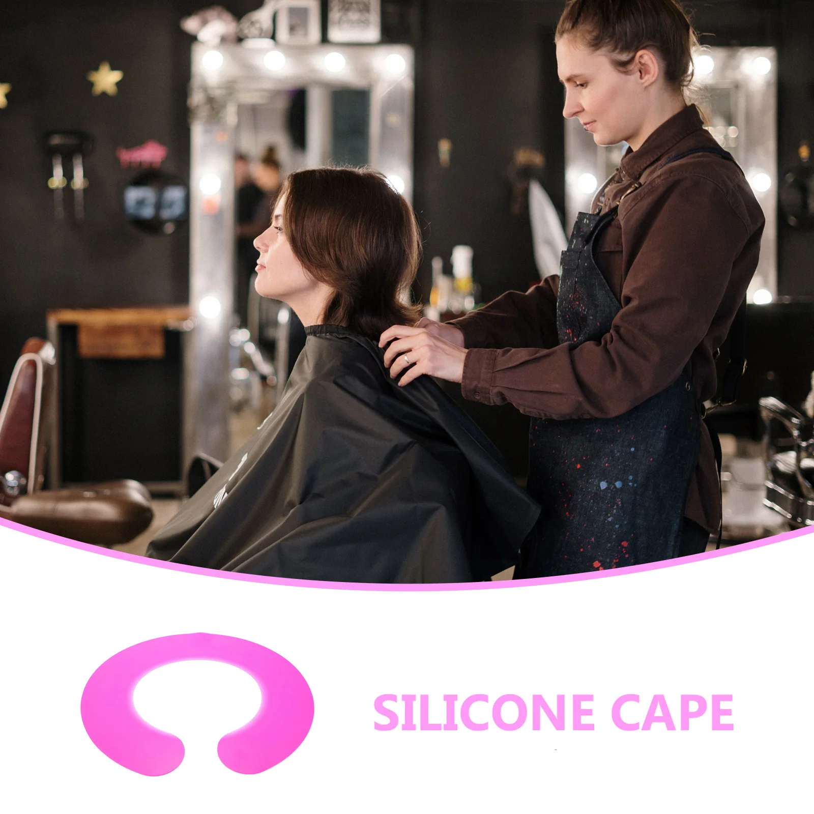 

Waterproof Silicone Cape Haircut Collar Neck Wrap Flexible Scarf Barber Shop Home Use Lightweight Breathing Easy Store Simple