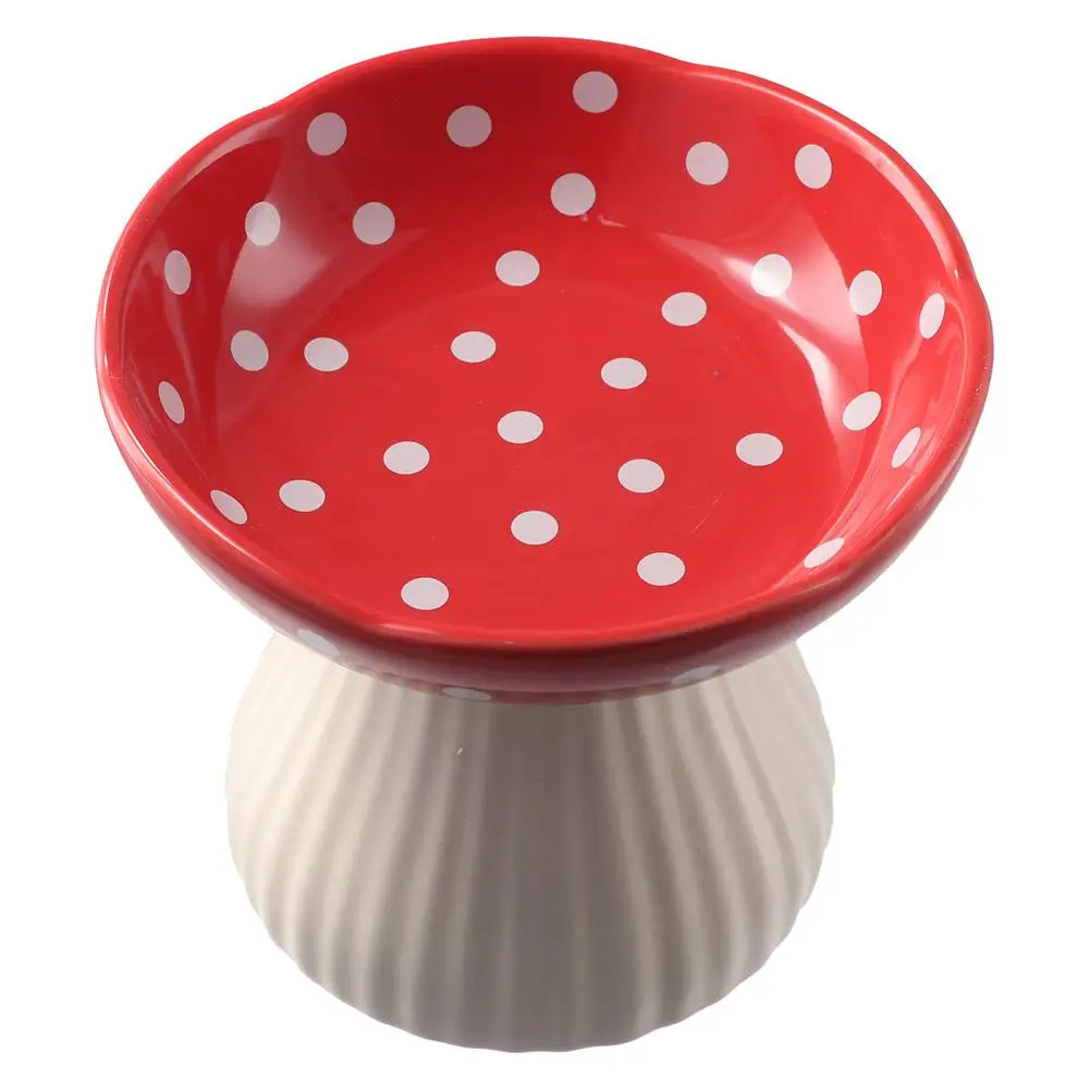 

Cute Ceramic Water Bowl 5.9*5.9*4.7 Inches Red Cat Food Basin Elevated Cat Bowls