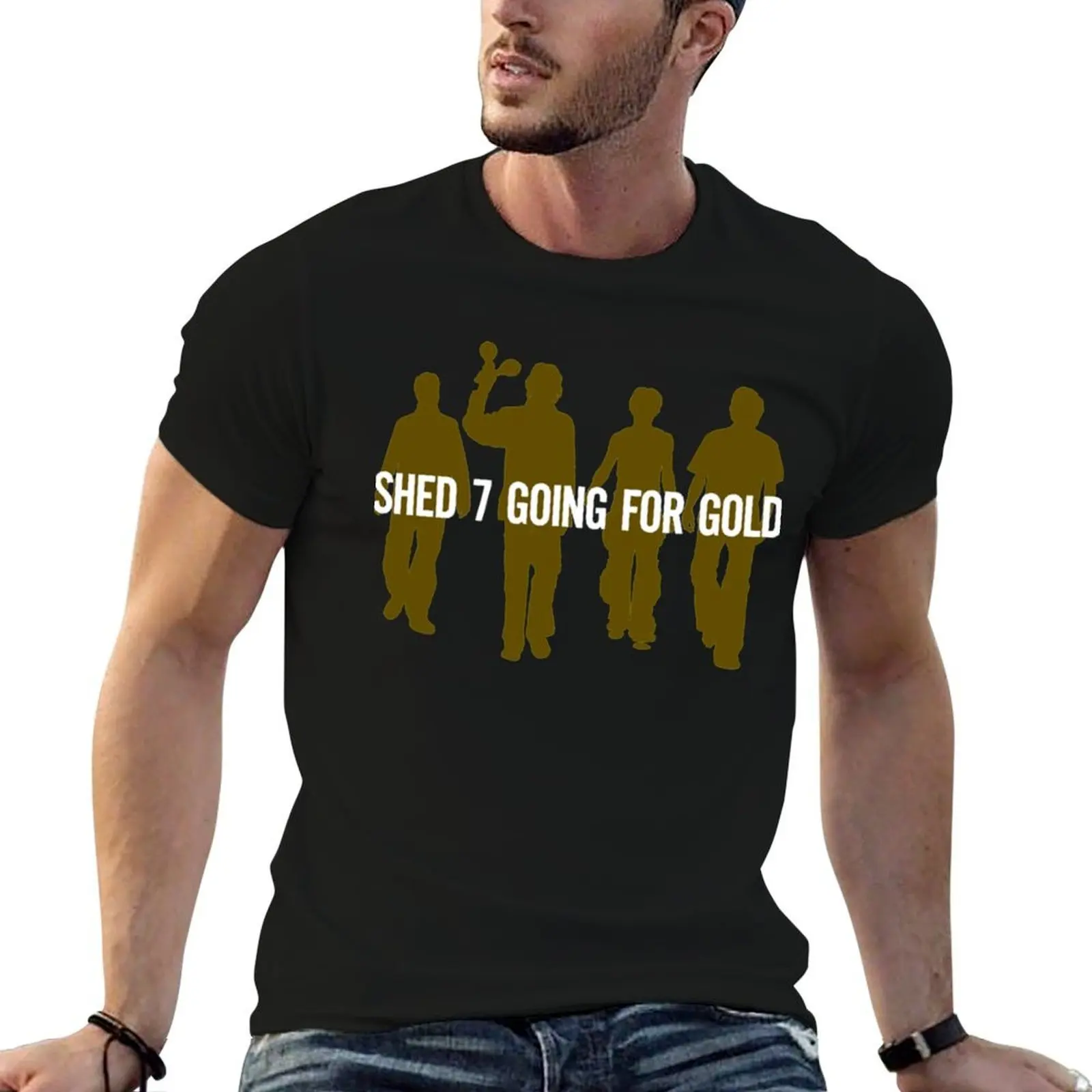 shed 7 seven Going For Gold britpop T-Shirt vintage clothes essential t shirt men clothes