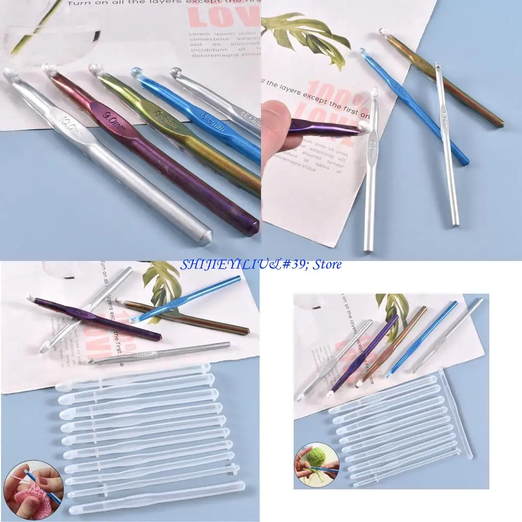 

E21F DIY Ремесла Вязальный крючок Иглы УФ-форма для эпоксидной смолы Инструменты для вязания Литейные формы