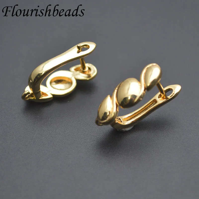 

Real Gold Plated Smooth Earring Hook Clasps Brass Metal Nickel Free Ear Wire for Women DIY Fashion Earrings Accessories