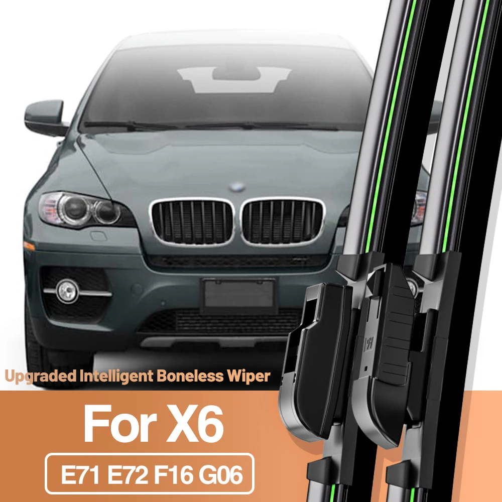 

2pcs For BMW X6 E71 E72 F16 G06 2008-2023 Front Windshield Wiper Blades Windscreen Window Accessories 2012 2015 2016 2019 2020