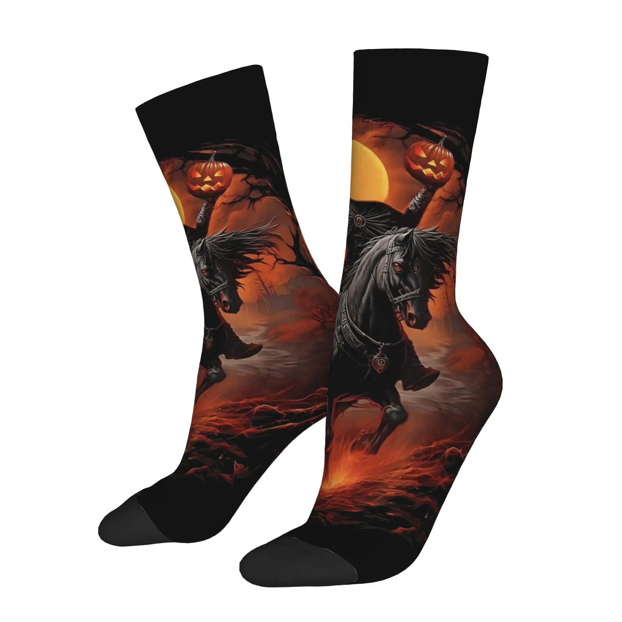 Happy Funny  Men Women Socks Headless Horseman  Merchandise Warm  Skateboard Socks All Seasons