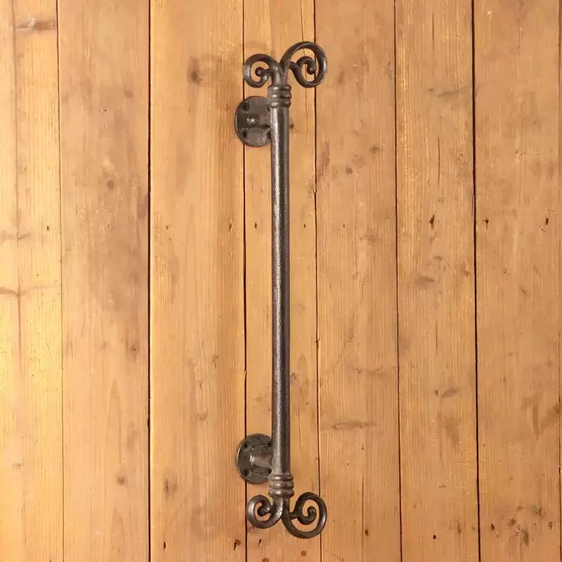 Vintage Cast Iron Gate Front Door Handle Pull Large 25 3/4 Inch Commercial Style Door Handle Cast Iron Entry Hardware Rustic