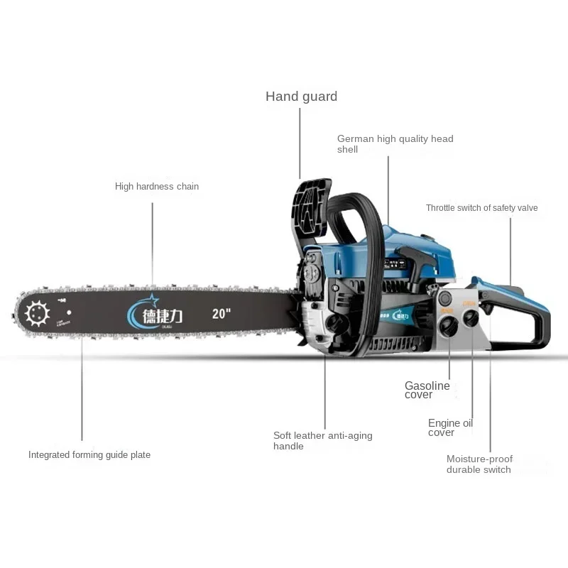 Four-stroke 98 deep oil cylinder chainsaw logging saw gasoline high-power handheld chainsaw household original high-power