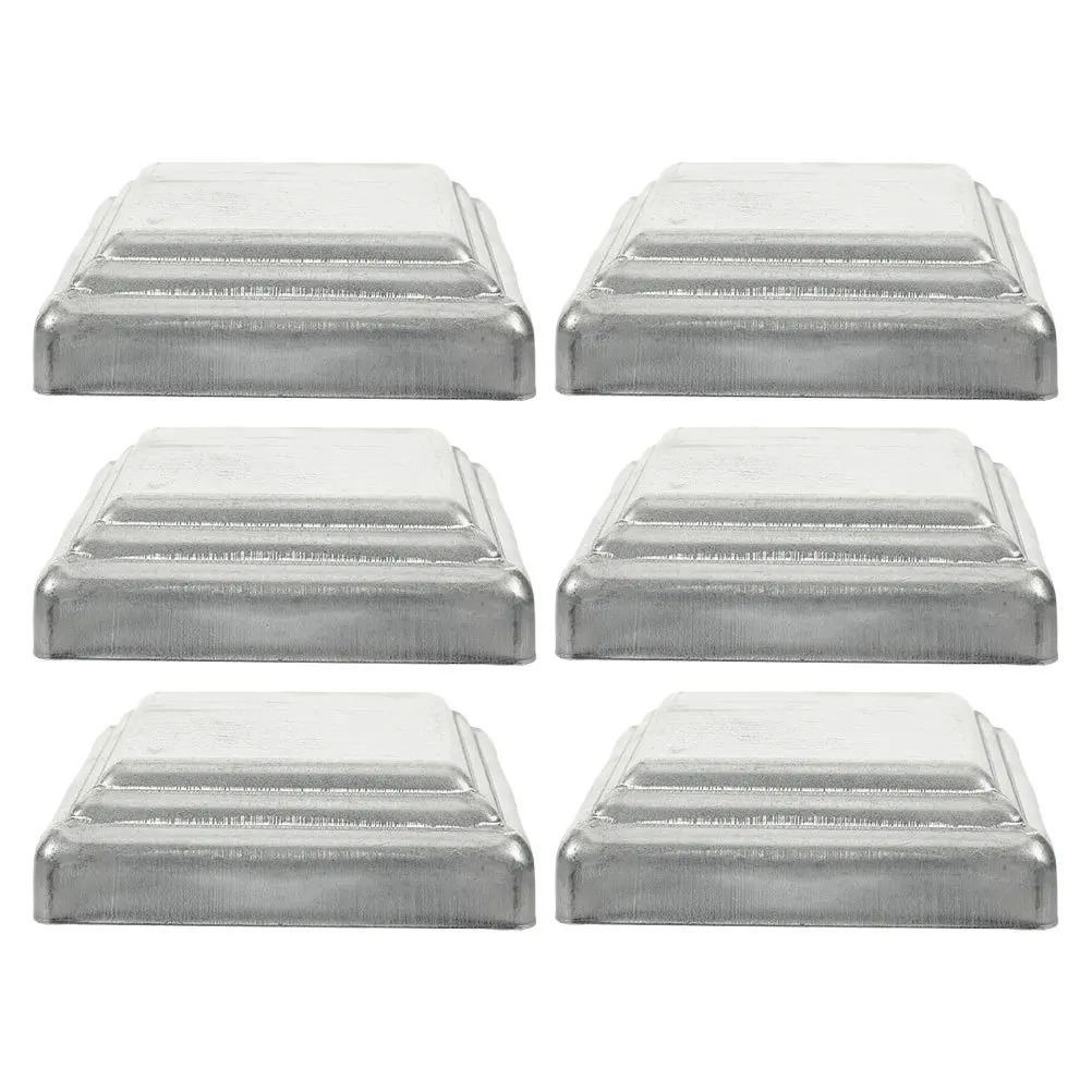 

6Pcs Square Fence Post Caps Steel Decorative Post Covers for Garden Deck Traffic Barrier Replacement Protective Fence