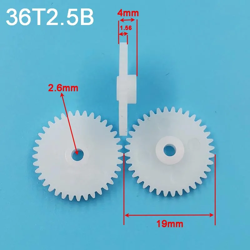 362.5B 0.5M 19MM Spur Gears 36T Modulus 0.5 Hole 2.5mm Loose 36 Teeth Plastic Gear Disc Toy Accessories