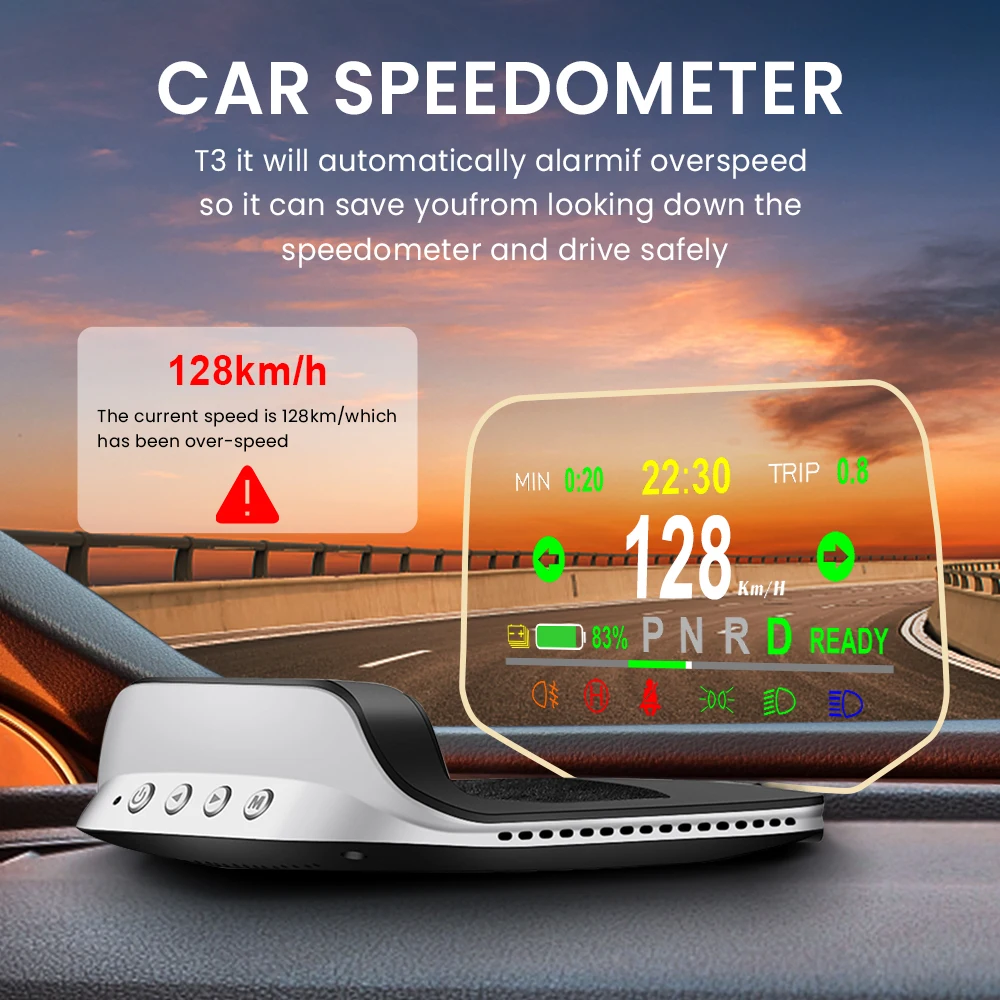 

T3 Hud для Tesl a Mode l 3 режима l Y дисплей на лобовое стекло с навигацией проектор скорости на лобовое стекло система сигнализации скорости