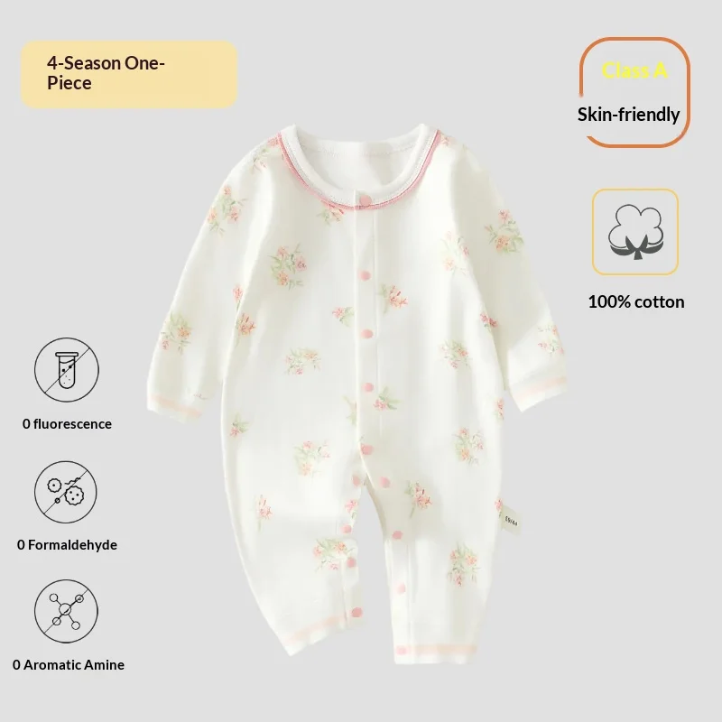 Long Sleeve Baby Romper Spring Autumn Cotton Print Baby Outfit for Crawling Toddler Infant Clothes for Outdoor