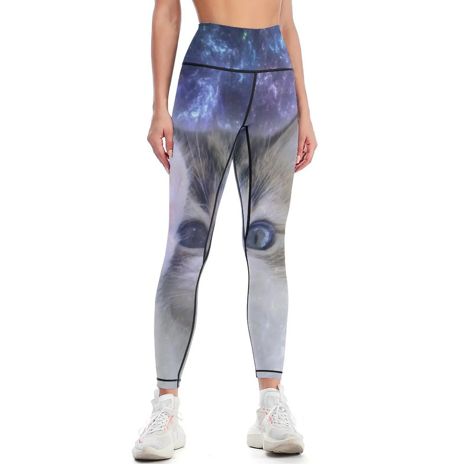 Gatos Femininos-Leggings Galáxia, Moletom Esportivo, Camisas De Ginástica