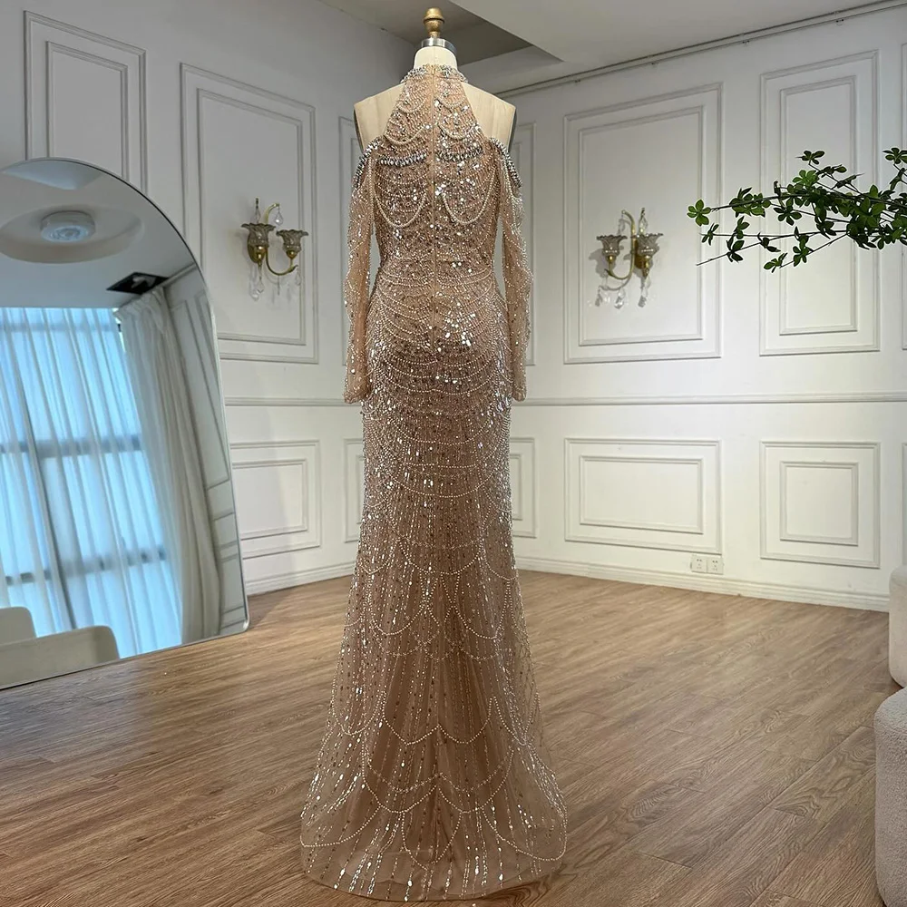 Serene Hill Dubai Arabian Luxury Pearls Beaded Evening Dresses Gowns Nude  Dress for Formal Occasion LA72607 Customized 2025 - AliExpress 320