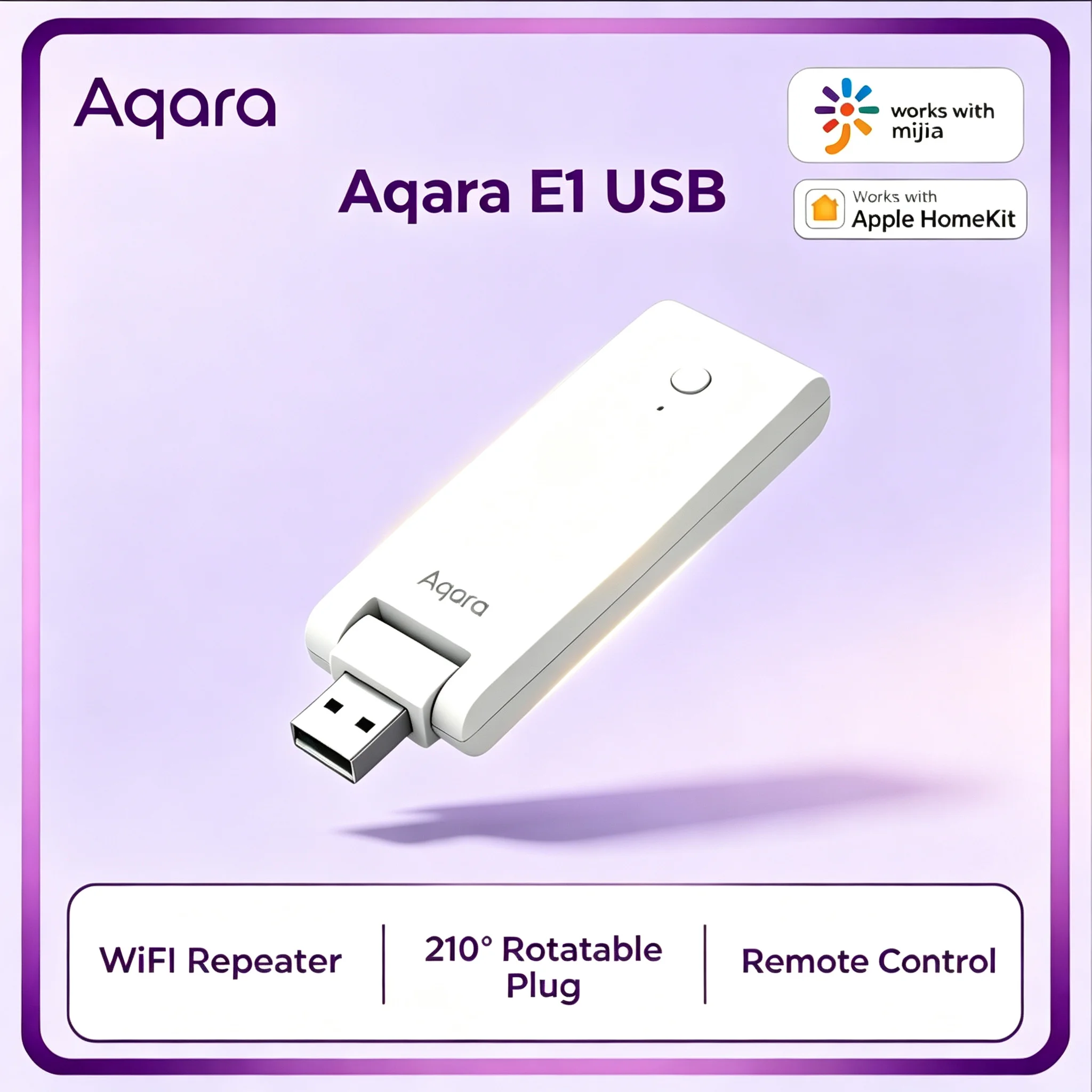 Aqara E1 USB Smart Zigbee 3.0 Gateway Hub WiFi Signal Repeater Remote APP Control Compatible with Mijia Apple HomeKit