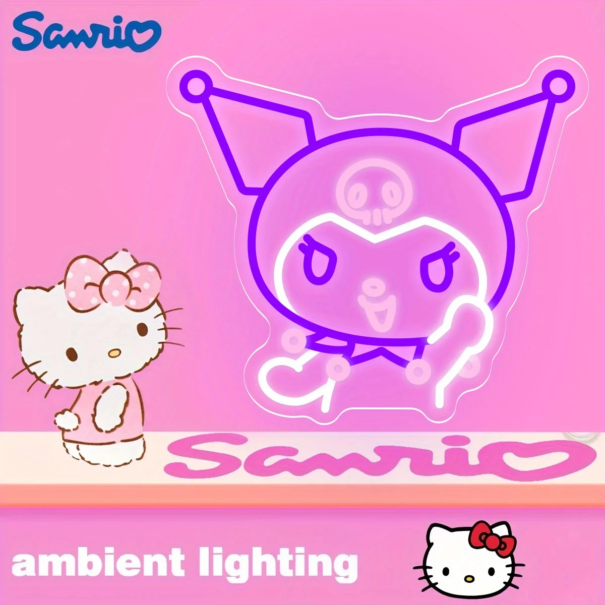 

Неоновая вывеска Kuromi с регулируемой яркостью, USB LED, для декора стен, магазинов Sanrio, мероприятий, вечеринок, дома, подарков друзьям