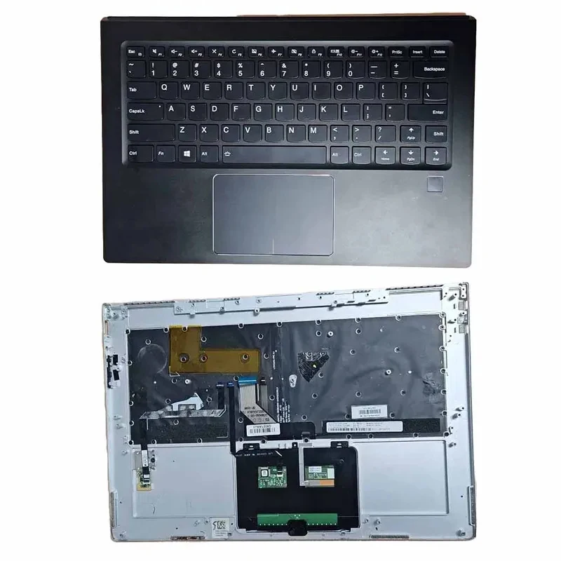 Carcasa Original Usada para Lenovo Yoga 910 910-13IKB Yoga 5Pro, Reposamanos para Portátil Negro Plateado, Reemplazo de Teclado y Panel Táctil