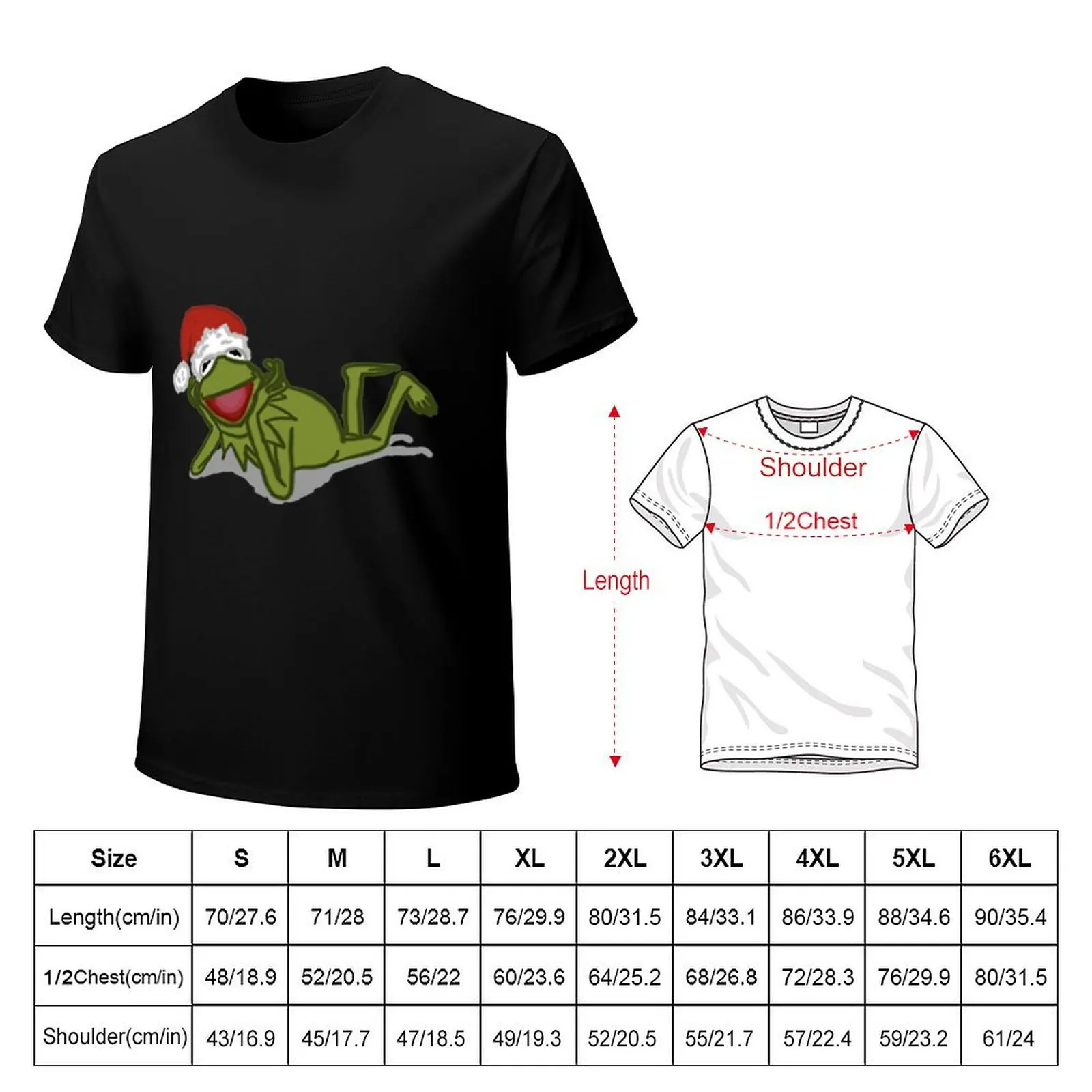 A Kermit Christmas T-Shirt Work Daily Short Sleeve Top