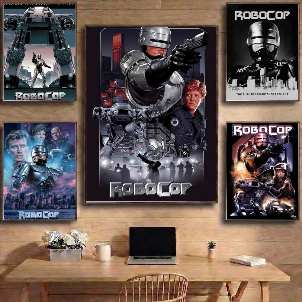 Pôster Vintage do Filme Robocop 1987 em HD, Arte de Parede Autoadesiva à Prova d'Água com Compatibilidade Multi-Cenários