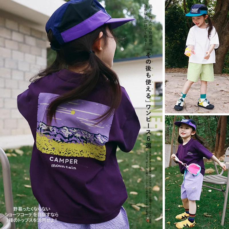 

RomperDew Children's T-shirt Summer New Girls Breathable Short-sleeved Baby Soft Delicate Clothes Children Loose Tops