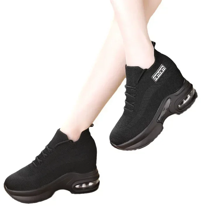 Super Thick Sole High Elevated Sneakers Women New Mesh Breathable Women\'s Shoes Comfortable Casual Shoes for Women 2024