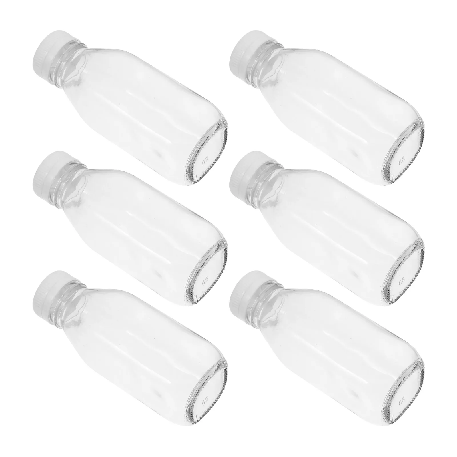 6Pcs Premium Glass Juice Bottles Leakproof Lid Reusable Drink Bottles for Milk Juice Yogurt Smoothie School Office Fridge