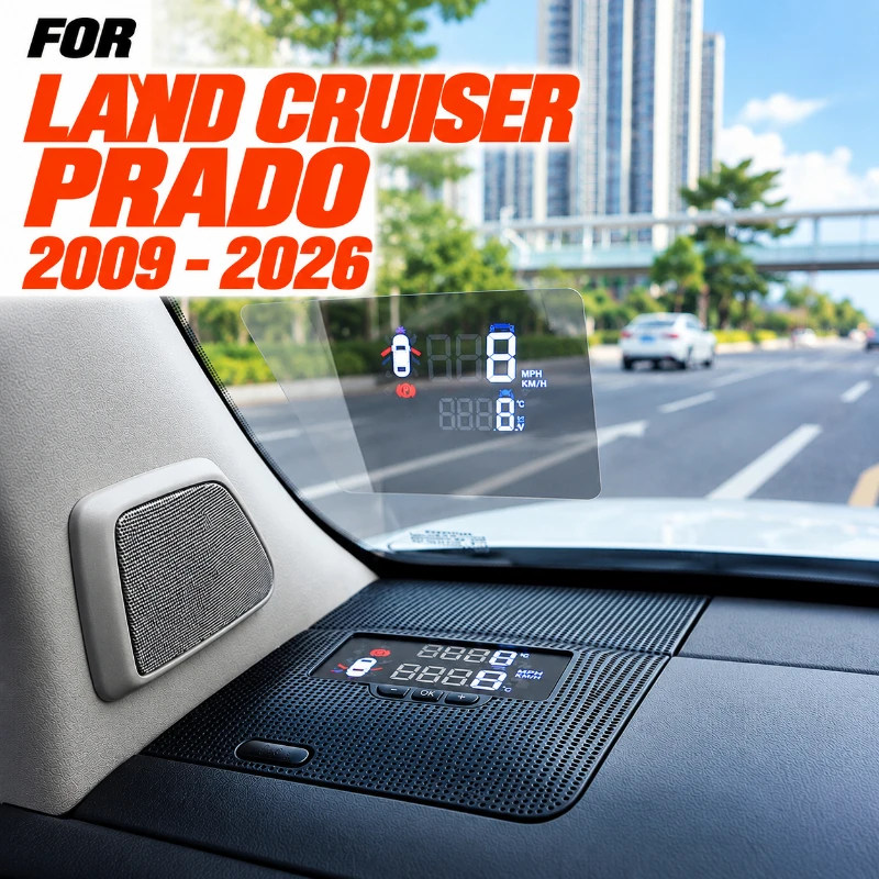 Car HUD Head Up Display FOR Land Cruiser Prado LC150 LC250 2009-2026 GPS Speed Projector Windshield Display LHD