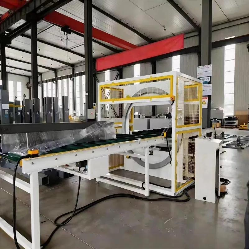 Full Automatic Film Rotating Horizontal Orbital Stretch Wrapping Machine Flow Aluminum Tube Profile Packaging Machine Customize