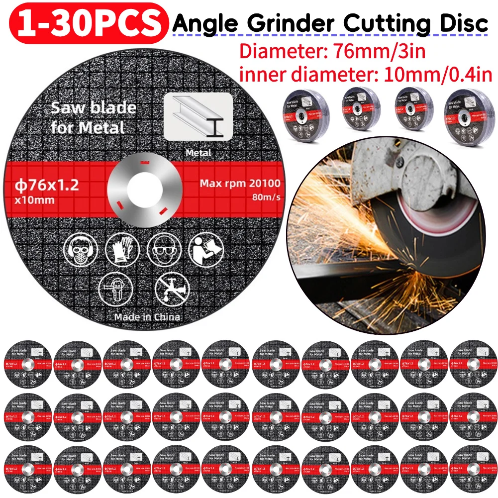 Lame de scie électrique de 76mm, disque de coupe rotatif, disque de coupe en métal pour la découpe, accessoires de meuleuse électrique, 30-1 pièces