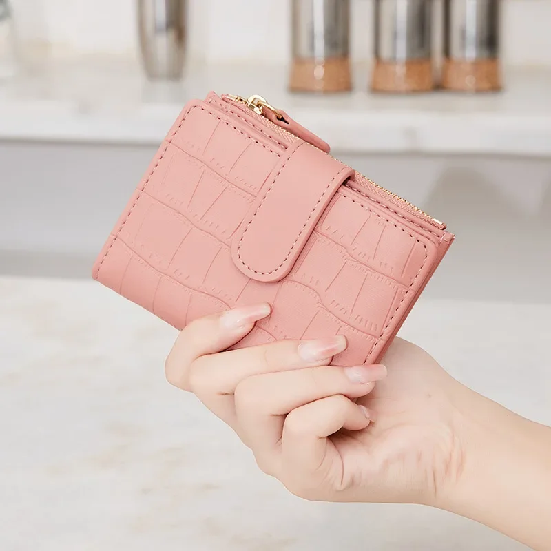 

2024New Women's Zero Wallet Holder Minimalist Women's Wallet High-quality PU Leather Short Coin Wallet Fashionable Double Fold