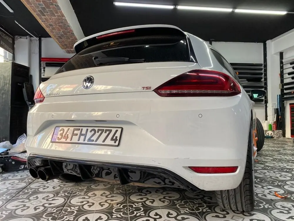 Volkswagen Scirocco 2009-2017 difusor modelo esportivo difusor acessório do carro universal compatível modificado inserir pára-choques traseiro