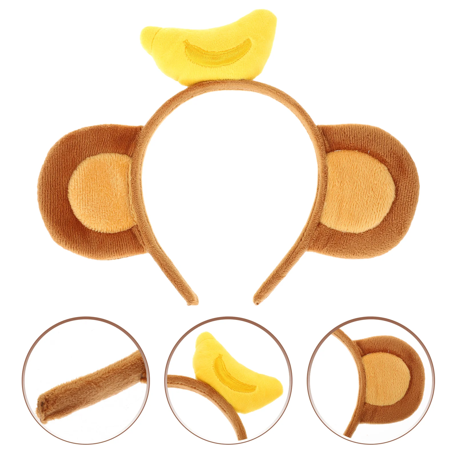 Monkey Ear Headband for Dress up Women Christmas Girl Cute Banana Fabric with The Top