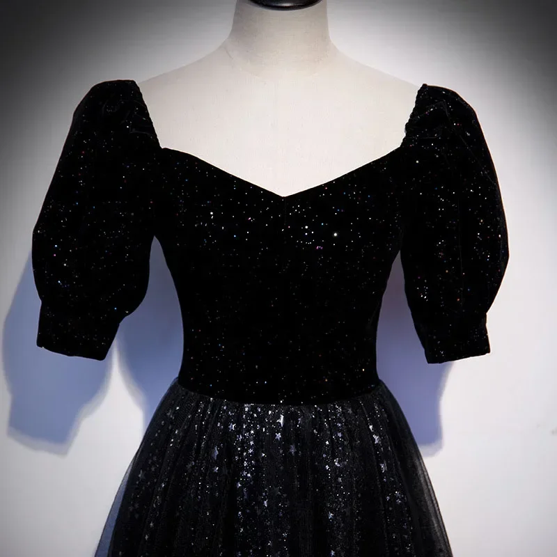 GIYSILE-vestido De noche De cielo estrellado, Vestidos negros elegantes para fiesta De cumpleaños, Vestidos De Fiesta, vestido Formal brillante