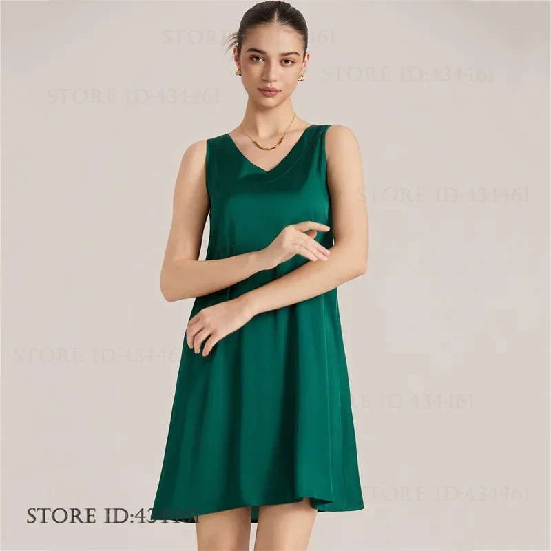 

Женская ночная рубашка с v-образным вырезом, домашний халат, весна-лето, новая одежда для сна, ночная рубашка без бретелек, свободная повседневная атласная одежда для дома