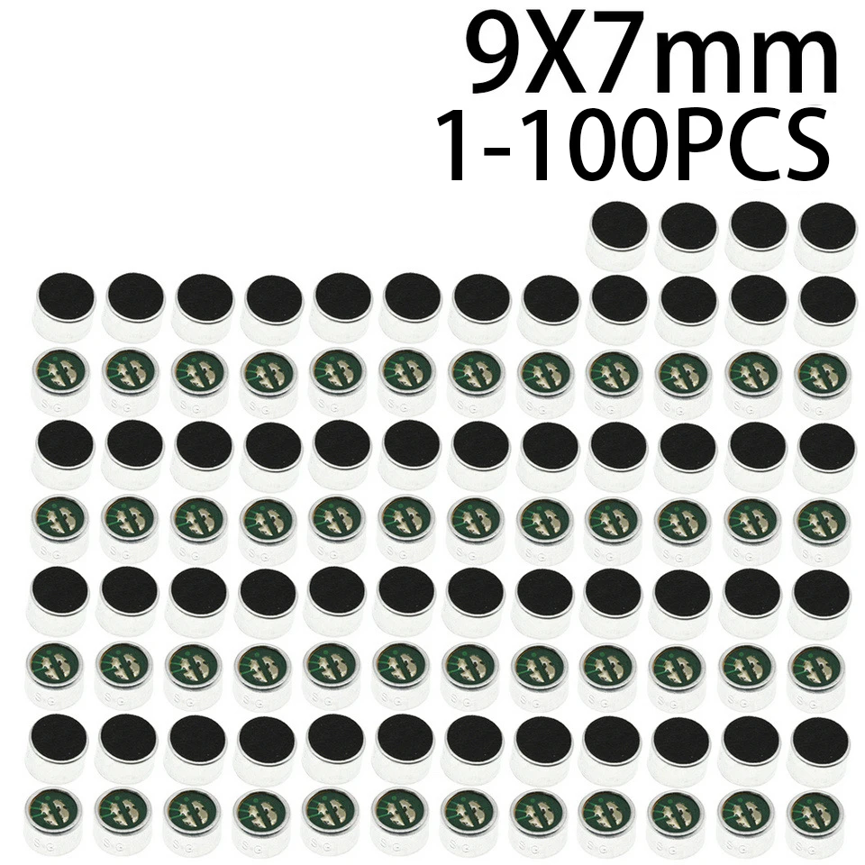 

10-100 шт. 9*7 мм конденсаторный электретный микрофон с чувствительностью 52 дБ