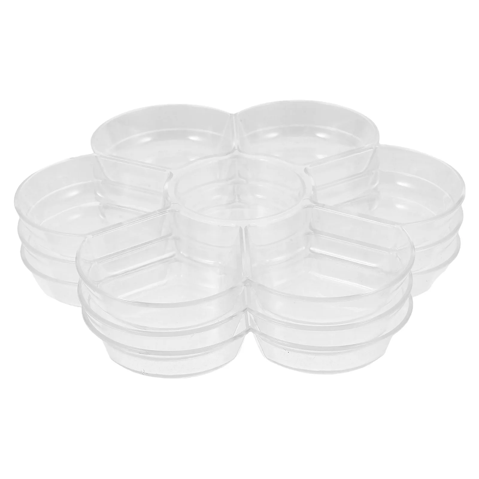 

3Pcs 7-Compartment Transparent Paint Palettes Clear Art Student Supply Watercolor Pigment Mixing Tray Plastic Multi-Grid Color