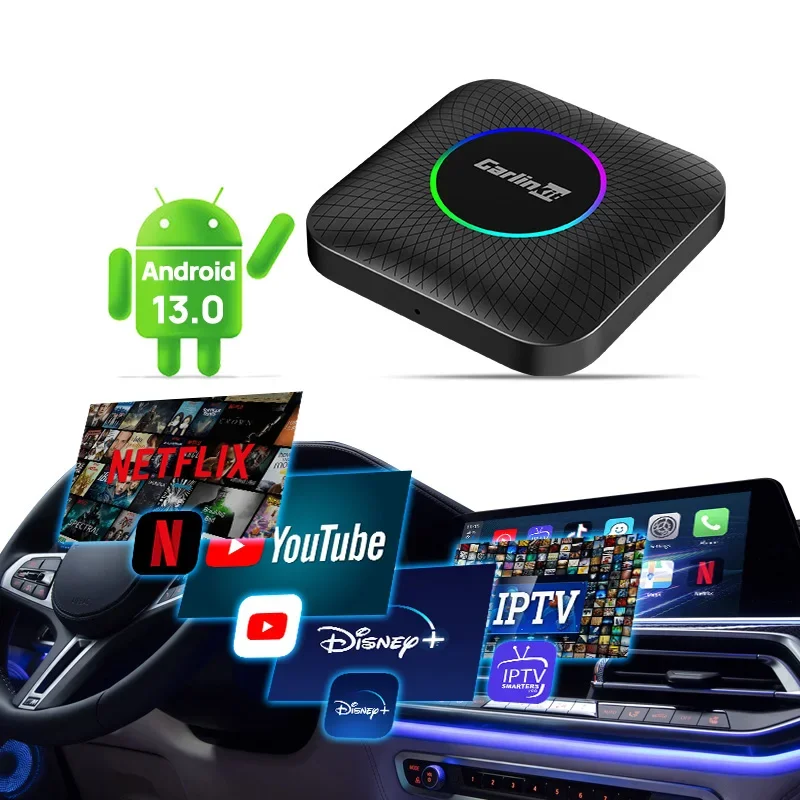 Carlinkit Plus Ambient 64 Gb Video Multimedia Smart Ai Box 13 Bezprzewodowy adapter Android Auto Carplay Youutbe Tiktok Netflix