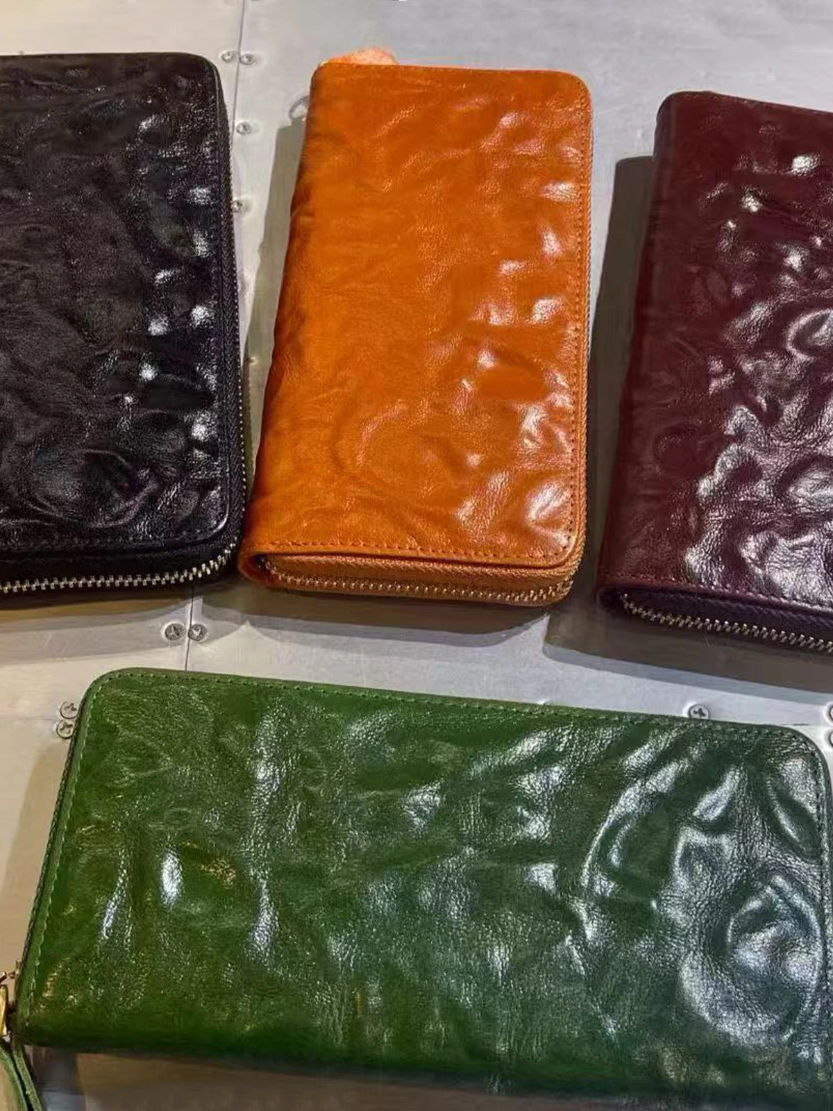 handmade-top-layer-cowhide-vintage-wallet-long-zipper-closure-leather-purse-for-women-and-men-youth-fashion-pure-color