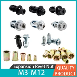 Rivnut Kit Slotted Petal Metal Nut Flat Thread Insert Nut Molly Jack Nut M3-M12 Panel Clip Locking Fixing Retractable Rivet Nut