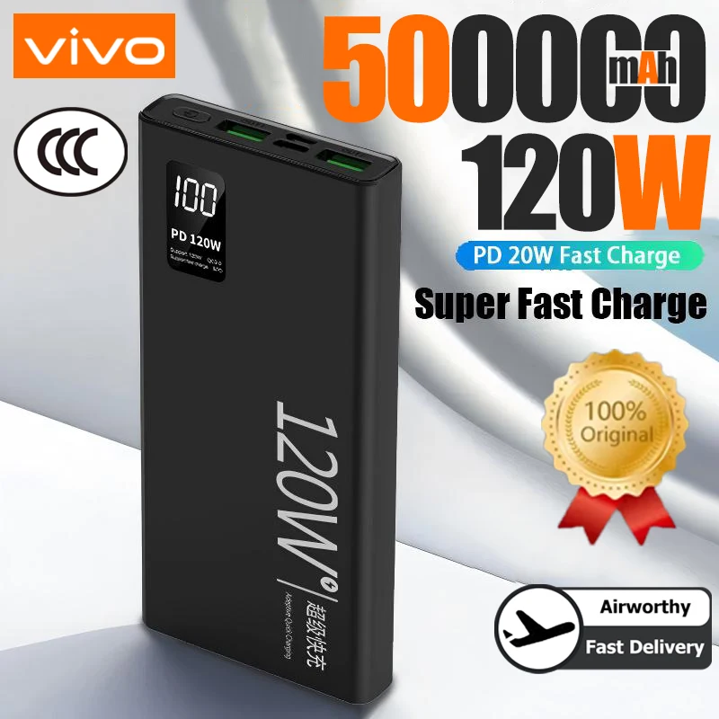 VIVO 120W batterie externe 50000mAh haute capacit charge Super rapide Powerbank chargeur de batterie Portable pour iPhone Samsung Huawei