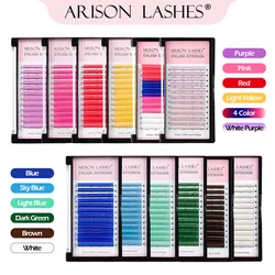 ARISON Color Lashes White Bloom Easy Fan Volume Eyelash Extension Auto Flowering Rapid Blooming Fans Lashes Fast Delivery