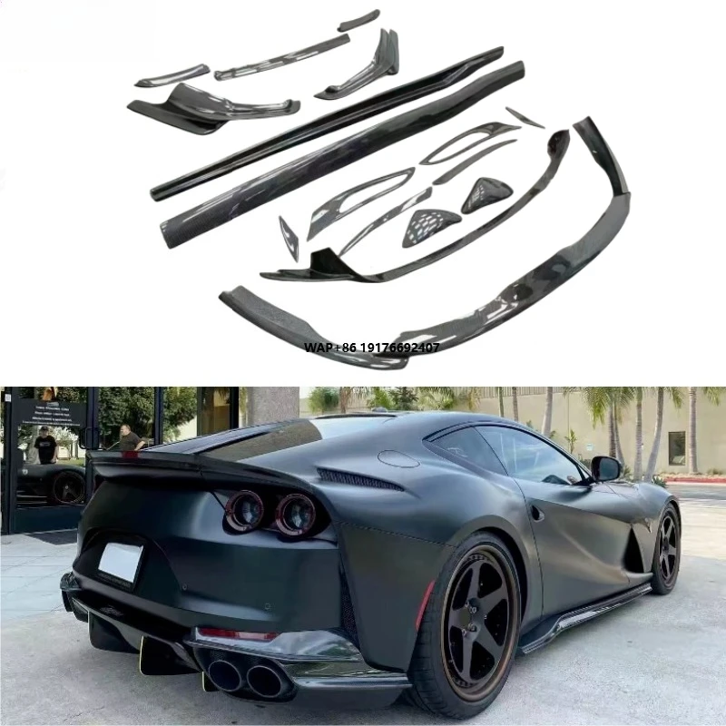 Style Carbon Fiber Body Kit for Ferr 812 Superfast GTS Auto Front Lip Rear Spoiler Parts New T/T Bumper Upgrade