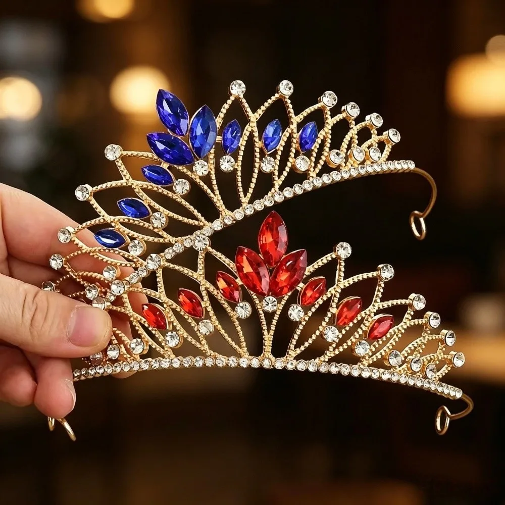 Birthday Crown Crystal Tiaras for Women Photography Props Baroque Queen Princess Crowns Luxurious Rhinestone Bride's Crown