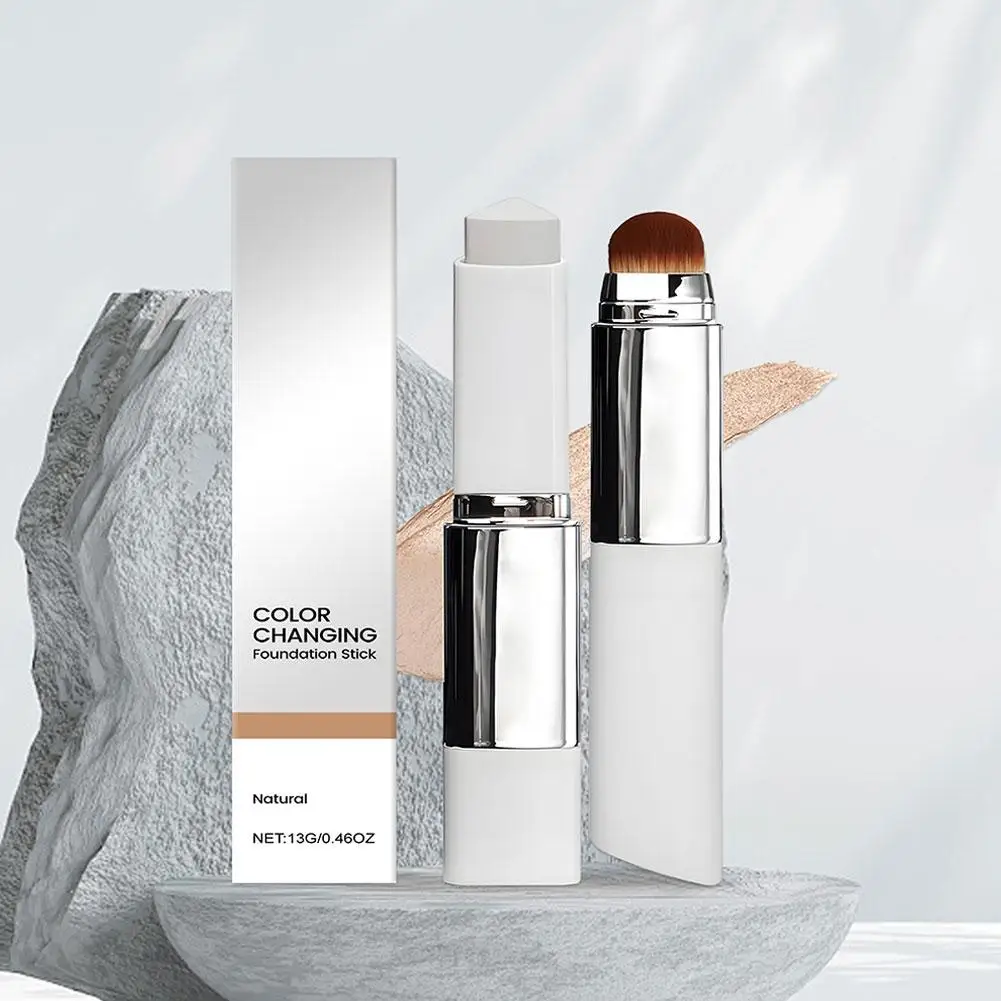 Der farbwechselnde 2-in-1-Grundierungsstift ist leicht, feuchtigkeitsspendend und nicht klebend und bietet ein leichtes und dünnes Grundierungs-Make-up