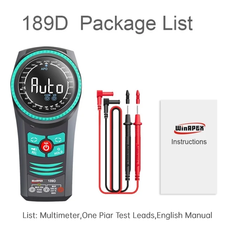 6000 Counts Smart Rotary Dial Multimeter AC/DC NCV LED Test AUTO Multimeters  High Voltage Diode Output Live 20A Repair Tools