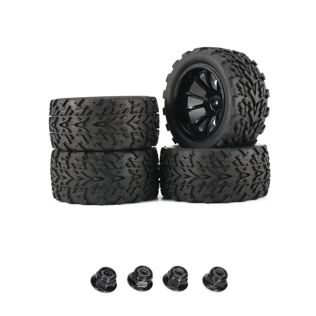 

4pcs 1/10 Off-Road Car Truck Tires 55*115MM Plastic Wheel Rim Rubber Tyre for HSP HPI 94108 94111 94188