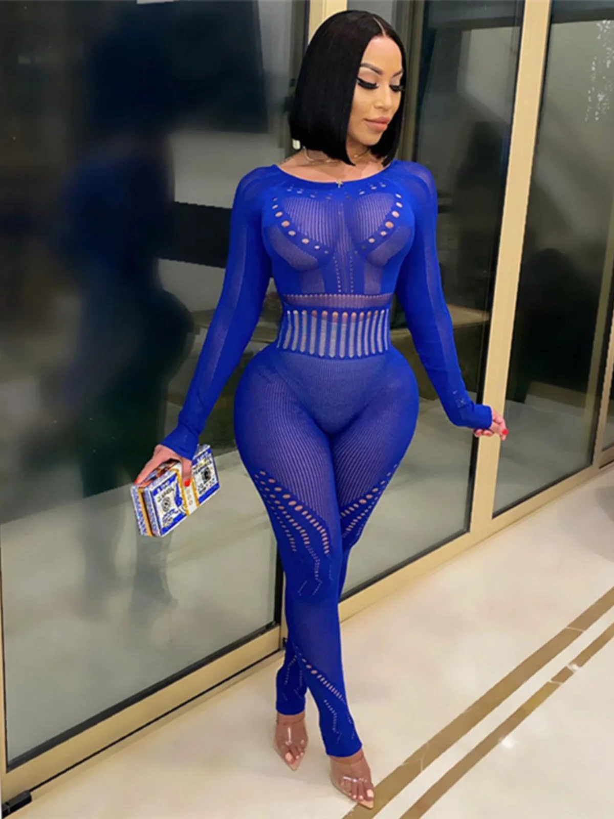 

Сексуальный комбинезон с вырезами и высокой талией для женщин, уличные спортивные брюки, модный цельный костюм с низкой посадкой