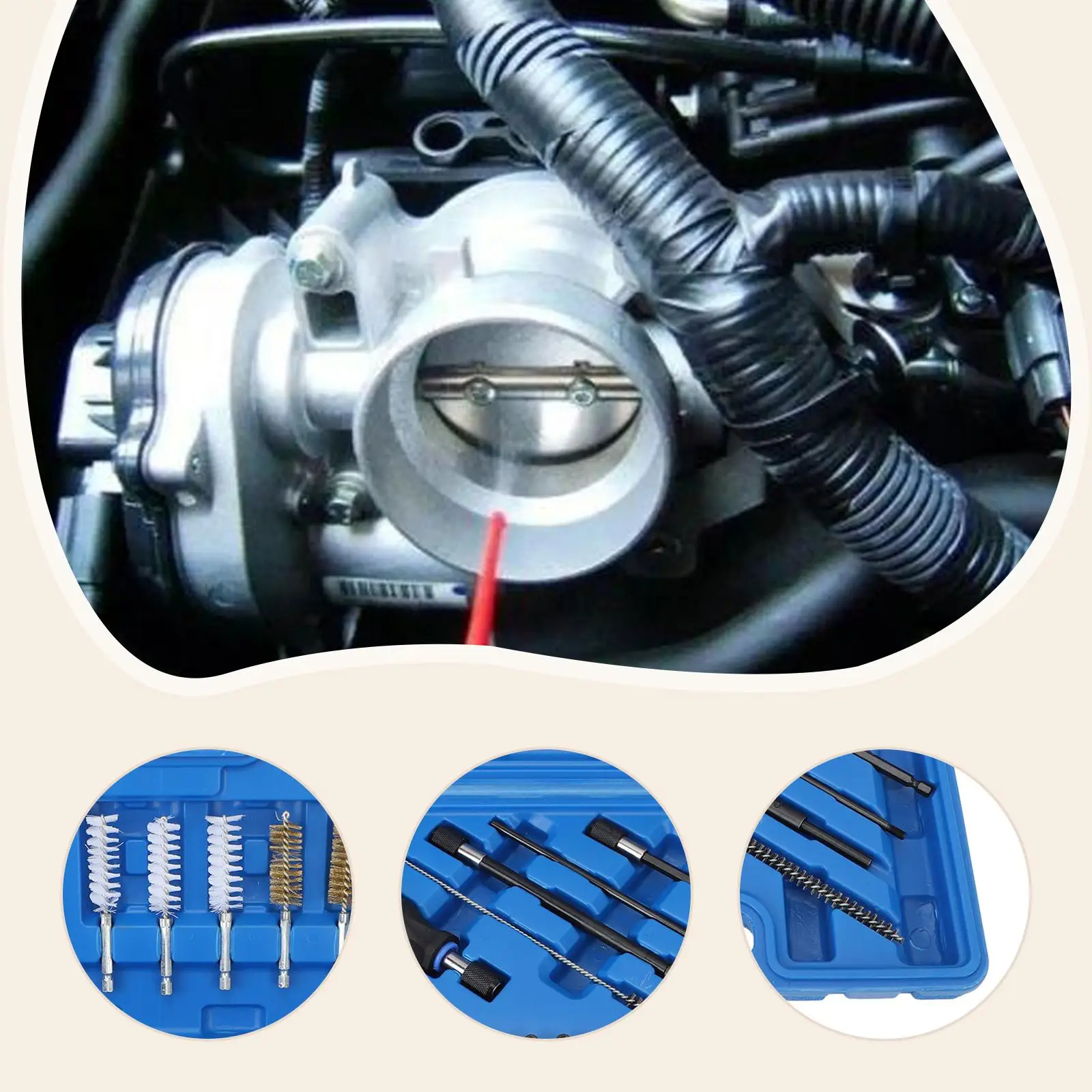 

Injectors Seat Cleaning Set Blue Box Multifunction Hand Tool Easy to Use Rustproof Professional Sturdy for Automobile