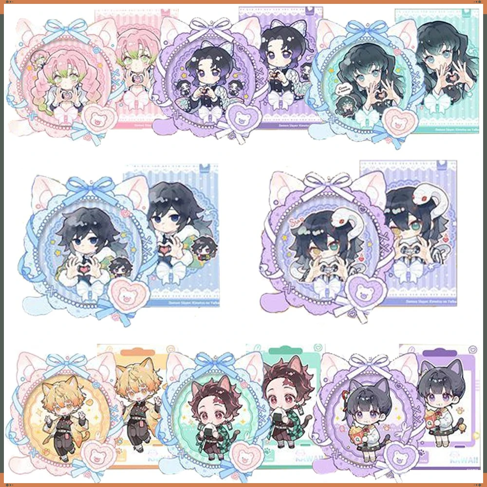 

Anime Demon Slayer 75mm Creative AR Badge for Children Popular Characters Fun Flash Cards Hobby Collection Peripheral Toy Gifts