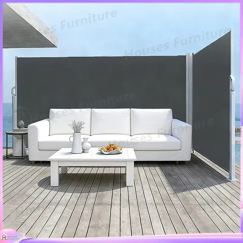 160x300cm Aluminum HDPE Garden Privacy Screen Anti Infrared Sun Wind Protection Easy Assemble Side Pull Shade Fence Panel