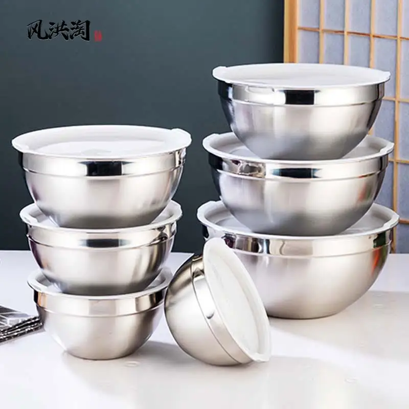 

Thiened Stainl Steel Magnetic Resistant Salad Bowls Set Non-magnetic Home Direct Supply New Model Nordic Sle Bowl