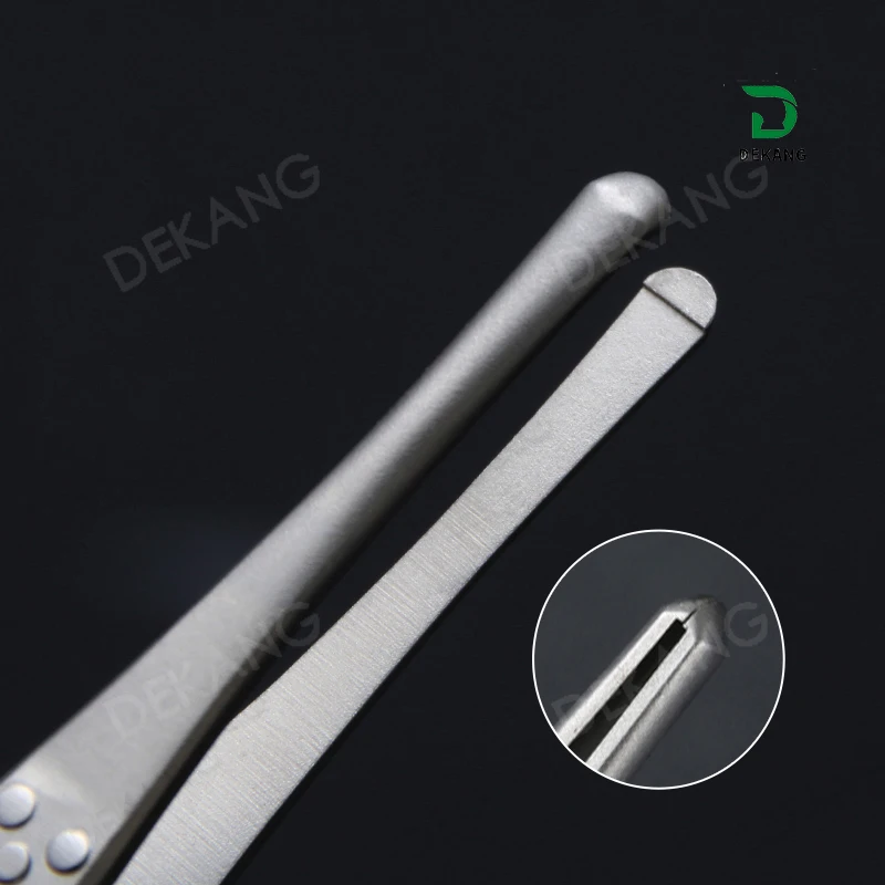 คีมตัดขนตาหัวกลมตรงสแตนเลสสำหรับการถอดขนตาและกรรไกรตัดแต่งทรงคิ้ว